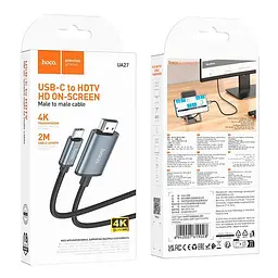 Кабель конвертер Type-C to HDMI - Hoco UA27 HD on-screen cable - миниатюра 8