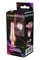 Анальна пробка Gleaming Love Gold Pleasure Plug M 11 см (рожевий) - мініатюра 2