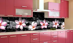 Вініловий кухонний фартух Рожеві Квіти на Чорному тлі наклейка для кухні гавайські Леї Happy Pocket Z181717 - мініатюра 2