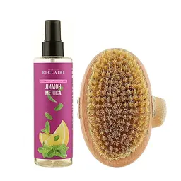 Холодний антицелюлітний масажний набір Олія+Міні-щітка Reclaire cosmetics
