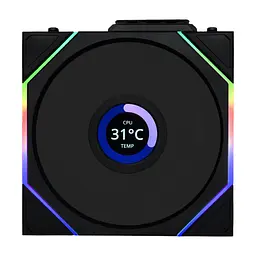 Кулер до корпусу Lian Li UNI Fan TL WIRELESS LCD 120-3, Black (G99.12TLLCD1W3B.00) - мініатюра 9