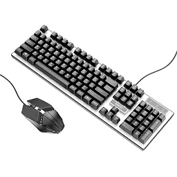 Комплект провідний KB+Mouse Hoco GM18, USB, RGB підсвічування, (Eng/Pyc), Black/White, Box - мініатюра 4