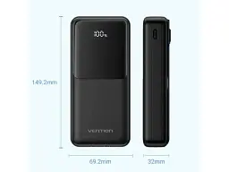 Зовнішній акумулятор (Power Bank) Vention 20000mAh 22.5W Black (FHPB0) - мініатюра 4