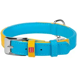 Нашийник для собак Waudog Glamour Colors of freedom, шкіряний, з QR паспортом, L, 38-49х2, 5 см