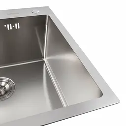 Кухонна мийка Platinum Handmade 50x50 нержавійка (сифон круглий 3.0/0.8) - мініатюра 3