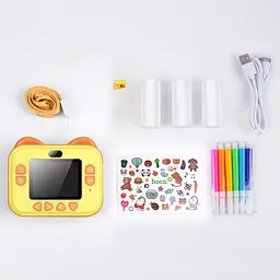 Дитячий фотоапарат HOCO DV204 з функцією миттєвого друку, підтримка microSD card, Orange/Yellow, Box - мініатюра 5