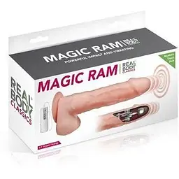 Фалоімітатор-пульсатор з вібрацією Real Body Magic Ram діаметр 4 см - мініатюра 4