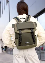 Жіночий рюкзак Sambag Aura хакі 39 х 29 х 13 см (24551119)