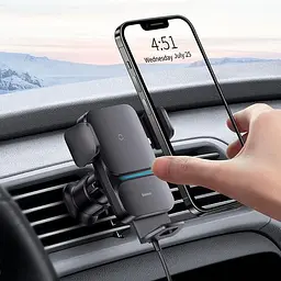Тримач Baseus Wisdom Auto Alignment Wireless Charger (Air Outlet base) 15W - CGZX000001 - мініатюра 10