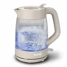 Tefal Електрочайник Tefal Morning Glass Kettle, 1.7л, скло, з підсвіткою, бежевий - мініатюра 3