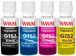 Комплект чорнил WWM GT52 для HP Jet Ink Tank 115 4х100г BP/C/M/Y Пігмент/Водорозчинні (GT53SET)