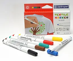 Набір текстильних маркерів Centropen Textile конусоподібних 1.8 мм 6 шт. (2739.6) - мініатюра 2