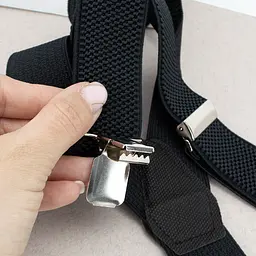 Підтяжки чоловічі гумка 35Y чорні регульовані на зажимах - мініатюра 5