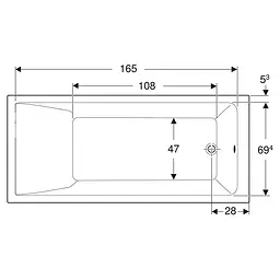 Ванна акрилова Geberit Selnova Square 180x80 554.386.01.1 + ніжки, Білий - мініатюра 4