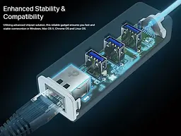 Мережевий адаптер UE330 1xGE, 3xUSB3.0, USB3.0 TP-Link teh0018064 - мініатюра 6