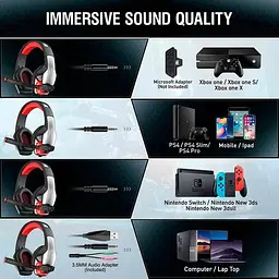 Дротова ігрова гарнітура Hunterspider Gaming with LED V4, USB, 3.5mm, 2.2m, silver - мініатюра 12