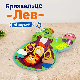 Розвиваюча подушка килимок 2 в 1 Ведмедик для малюка Сolombokid м'який на підлогу з брязкальцями музичний, подушка для підтримки немовляти на підлозі - мініатюра 6