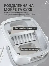 Комплект для домашнього прибирання легка швабра лентяйка, що обертається на 360°, зі складною ручкою та відром для віджимання 6л - мініатюра 4
