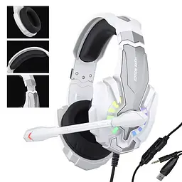 Ігрова гарнітура KOTION EACH G9000 Plus для ПК та консолей з RGB-підсвічуванням і мікрофоном (Білий) - мініатюра 2