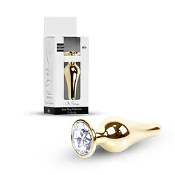 Анальна пробка - Jewellery Gold BUTT PLUG- Clear - мініатюра 1