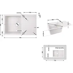 Кухонна мийка Lidz 790x495/230 WHI-01 біла (LIDZWHI01790495230) - мініатюра 10