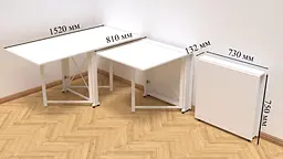 Стіл-книга трансформер Оріон 2 Ferrum-decor 750x1520x730 Білий метал ДСП Біле 16 мм (FRD-104590) - мініатюра 6