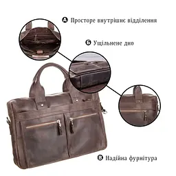 Сумка для ноутбука SHVIGEL 11020 коричнева - мініатюра 4