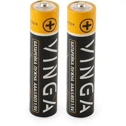 Батарейка AAA LR03 Alkaline 2pcs Blister Vinga (VJABAAA2) - мініатюра 2