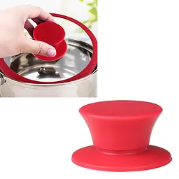 Ручка для кришки каструлі сковороди кругла силіконова, Kitchen Master Червоний 87221 - мініатюра 2