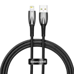 USB кабель Baseus Glimmer Series Fast Charging Data Cable USB to iP 2.4A 1m Чорний CADH000201
