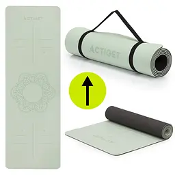 Килимок спортивний Actiget TPE 183 x 61 x 0.6 см для йоги та фітнесу ACT0022 Mint/Black - мініатюра 10