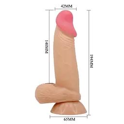 Фалоімітатор Pretty Love Sliding Skin тілесний з мошонкою - мініатюра 8