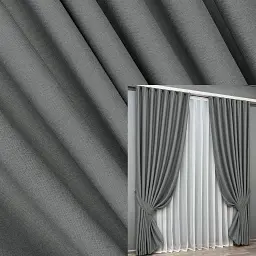 Комплект штор VR-Textil шенилл 2 шт 150x270 см серый (1592ш)