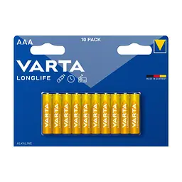 Батарейка Varta AAA Longlife лужна x 10 (04103101761 / 04103101461)