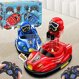 Ігра змагання набір машинок (13см) для тарана на радіокеруванні Battle Bumper Car Pop-up Doll UKC - мініатюра 2