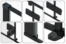 Душова кабіна Rea Fargo 80x100 black REA-K6950, Чорний, Універсальна, прозорий - мініатюра 4