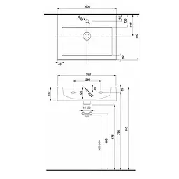 Раковина Kolo Twins 60x46 L51160000, Білий - мініатюра 3