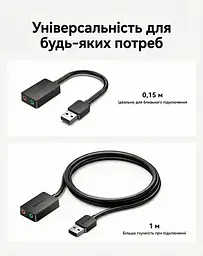 Звукова карта Vention USB AUX jack, 2*TRRS (Mic + Ear) 1м чорна (CDYBF) - мініатюра 13