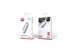 USB-хаб XO HUB008 7 in 1 Black - мініатюра 2