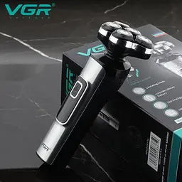 Чоловіча акумуляторна роторна електробритва шейвер VGR V-385 LED дисплей 5Вт LI-on 1200 mAh чорна - мініатюра 8