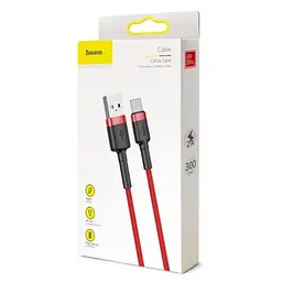 Кабель Baseus Cafule Cable USB to Type-C 2A 3m CATKLF-U09 Red - мініатюра 2