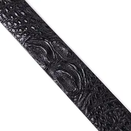 Ремінь-автомат з натуральної шкіри крокодила чорний CROCODILE LEATHER 18239 100 см - мініатюра 10