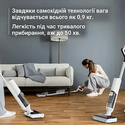 Rowenta Пилосос безпровідний X-Clean 5 Pro, 250Вт, вологе прибирання, конт пилок -0.5л, вода -0.65л, автон. робота до 50хв, вага-4.2кг, мікрофільтр, білий - мініатюра 9