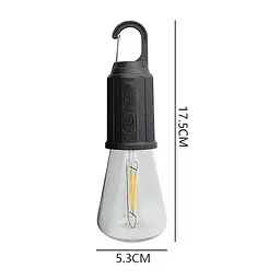 Лампочка кемпінгова акумуляторна LED Camping Lamp T02 з карабіном USB теплий білий
- мініатюра 3