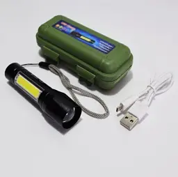 Компактний потужний акумуляторний Чорний LED ліхтарик USB COP BL-511 158000 W (IS33) - мініатюра 3
