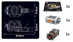 Конструктор двигун Mould King Lambo V12 моторизований для дітей та дорослих мотор 1260 деталей - мініатюра 4