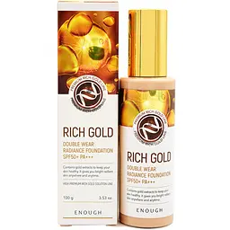 Тональный крем для лица Enough Rich Gold Double Wear Radiance Foundation Золото SPF50+ PA+++, тон 21, 100 мл