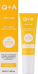 Антивіковий сонцезахисний крем для обличчя Q+A Peptide Anti-Ageing Daily Sunscreen SPF 50 50 мл - мініатюра 2