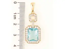 Кулон XUPING Позолота 18K «Фігурна підвіска з блакитним фіанітом і цирконієм» для ланцюжка до 6мм (262216) - мініатюра 2