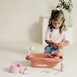Игровой набор Smoby Ванна для пупса Беби Ньорс. Терракотовая пудра из аксесс., 42 см (7600220383) - миниатюра 7
